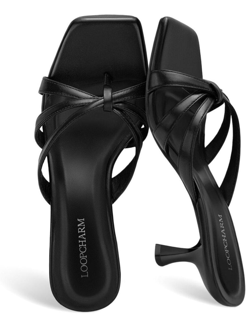 Chic Strappy Kitten Heels Flip Flops | Square Toe Thong Sandals for Summer